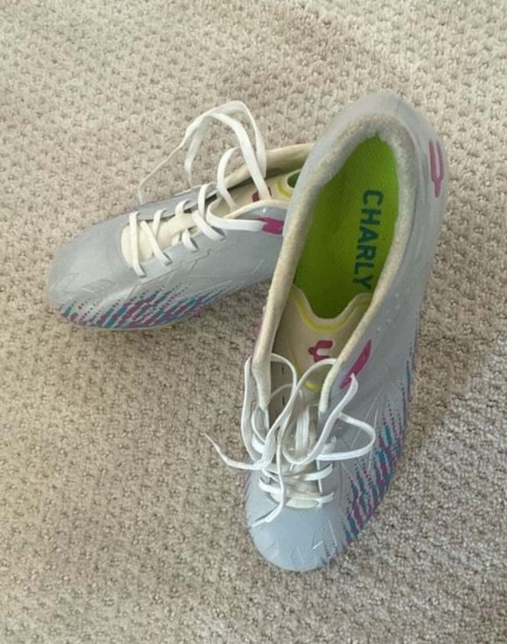 Charly Spektre 3.0 Plus Adult Cleats 1086892002 Grey/Blue/Pink